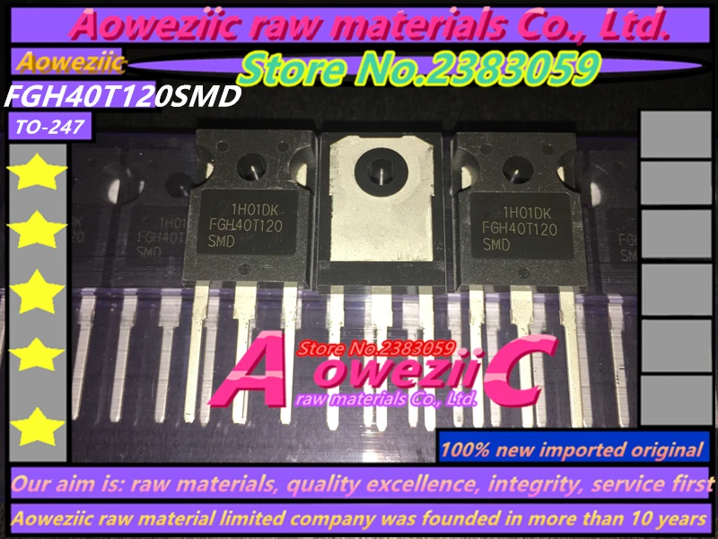 Aoweziic 100% новая импортная оригинальная FGH40T120SMD FGH40T120 TO-3P IGBT 80A 1200 В инвертор сварочный аппарат один транзисторы