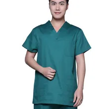 Новинка размера плюс 100 кг Мужская Летняя униформа медсестры с v-образным вырезом больничный медицинский набор одежды с коротким рукавом Хлопок хирургические скрабы