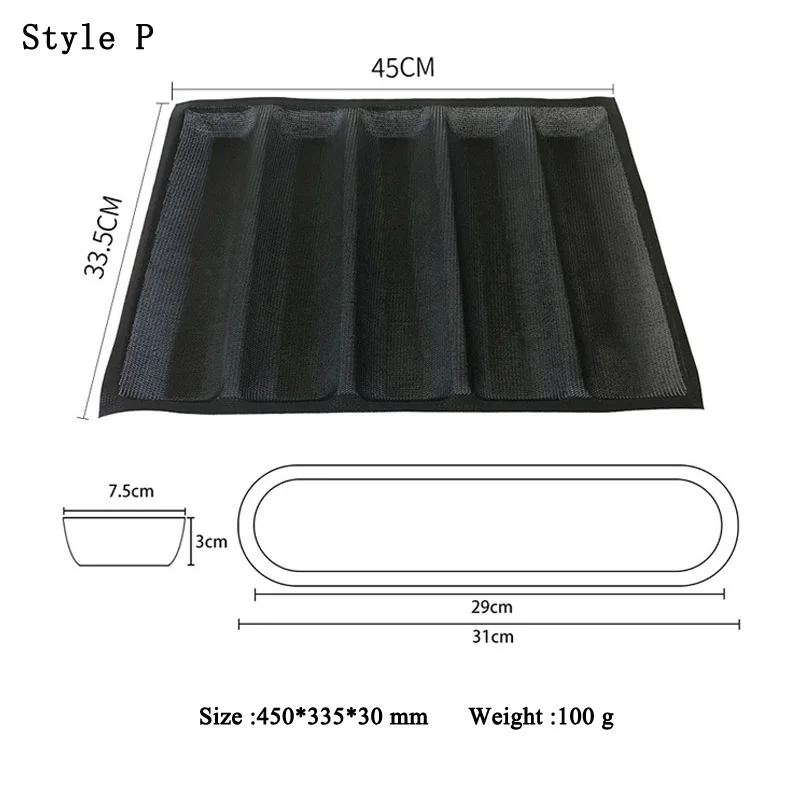 Meibum, стекловолокно, силиконовая форма для хлеба, различные длинные буханки, хот-дог, багет, Eclair, печенье, черная пористая форма, антипригарная форма, инструмент для выпечки