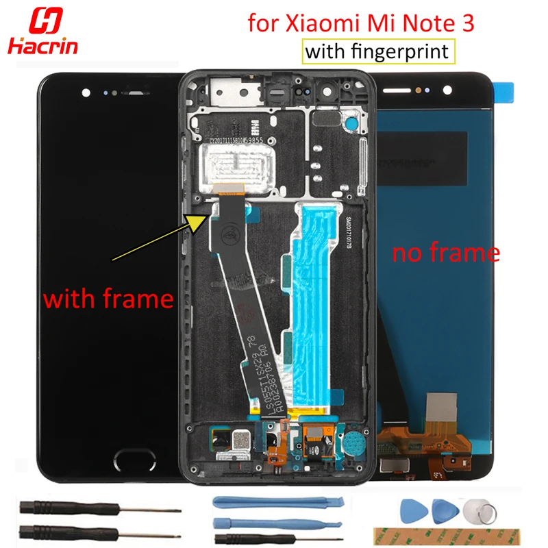 

LCD Screen For Xiaomi Mi Note 3 LCD Display+Touch Screen Digitizer Assembly Replacement fingerprint LCD Display For Mi Note 3