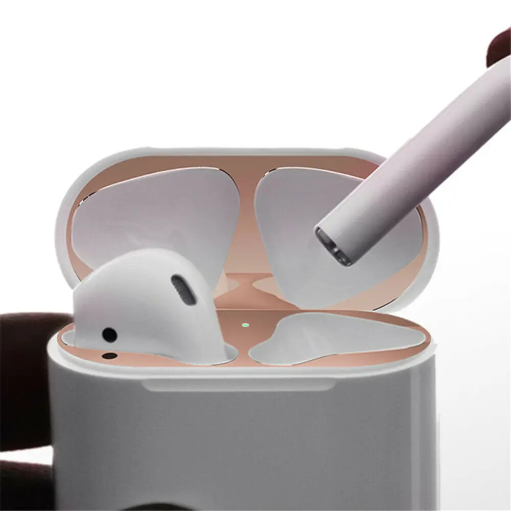 Популярный металлический пылезащитный стикер для Apple AirPods Чехол чехол Защитная