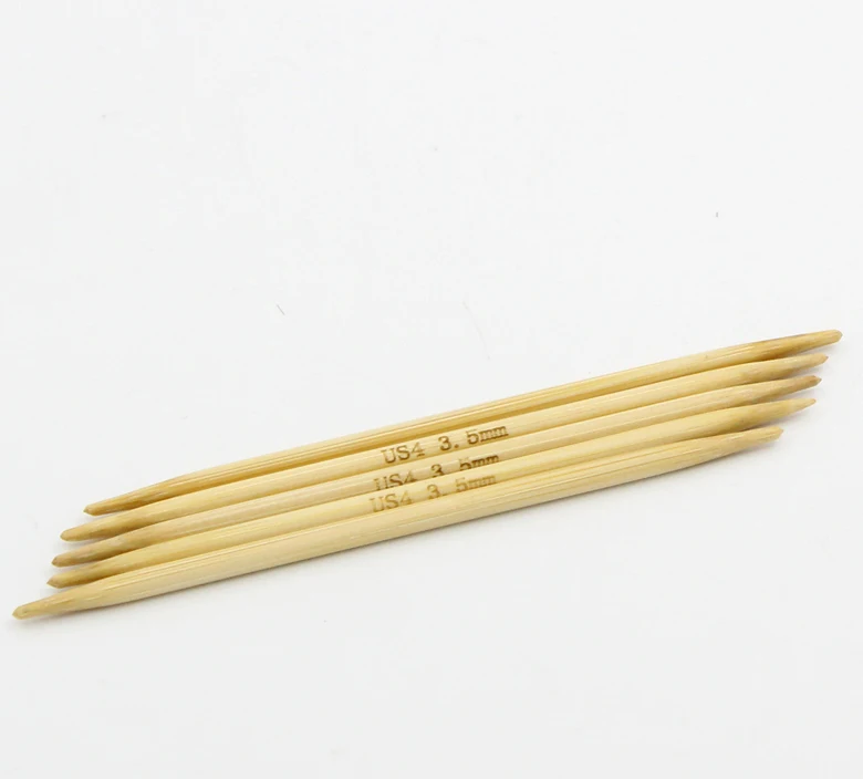 DoreenBeads Bamboo Knitting Needles Natural Double Pointed US 4/ 3.5mm,10cm long,5PCs 2015 new