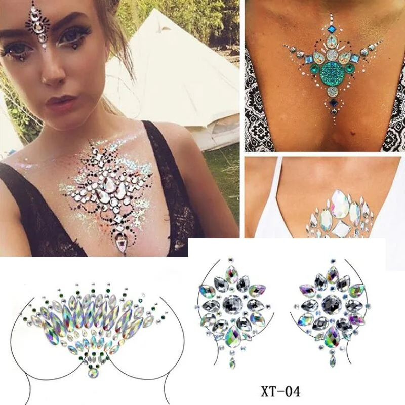

Sexy Eyes Face Jewels Temporary Rhinestone Glitter Tattoo Stickers Body Jewels Gems Masquerade Makeup Jewels Flash Fake Tattoo