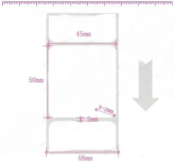45*50 мм 500 шт/рулон термоэтикетка термонаклейка пустая этикетка для доставки Этикетка
