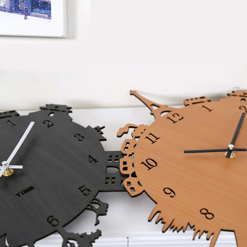 TUDA Free Shipping 12 Inch Creative Wooden Wall Clock Modern Minimalist Design Wall Clock Quartz Mute Wall Clock Home Decor
