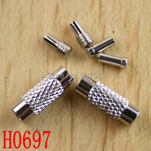 150sets Stainless Steel Color Screw Clasp For Wire Nhain Choker