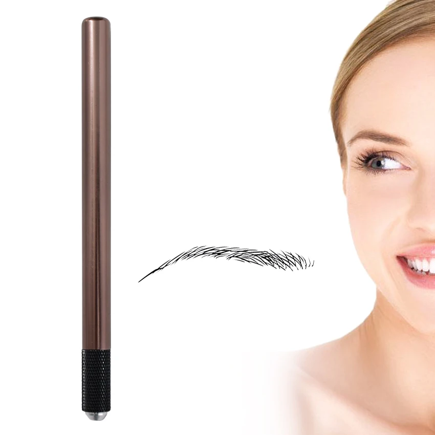 

Tattoo Pen Permanent Makeup Kit 5Pcs Manual Machine Pen Brown for Microblading Needles and Tattoo Inks Eyebrow Lip Liner Beauty