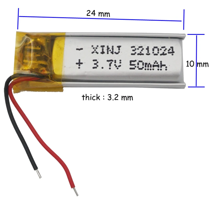 XINJ 3,7 в 50 мАч литий-полимерный аккумулятор литий-ионный Литий-полимерный аккумулятор 321024 для наушников bluetooth очки Запись Ручка динамик умные часы