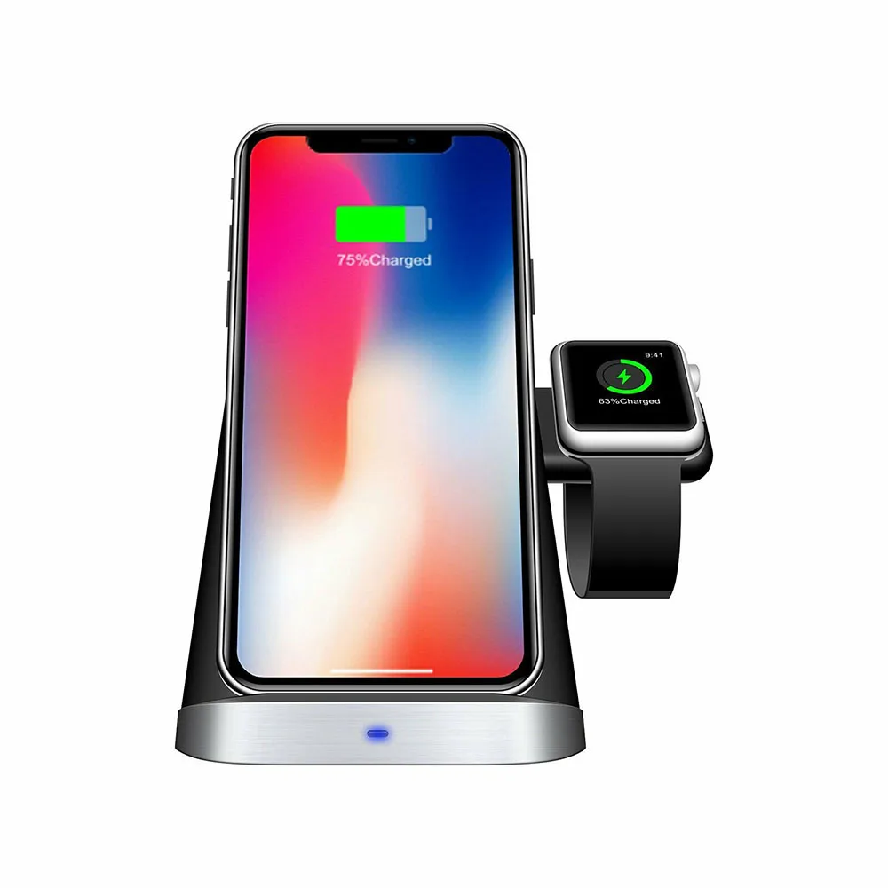 3 в 1 Быстрая Зарядка Qi Беспроводное зарядное устройство для Apple watch 2 3 4 для iPhone XS Max XR X 8 Plus Беспроводная зарядная док-станция