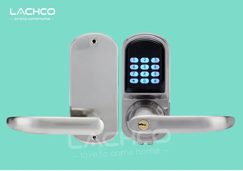 LACHCO совместимый со смартфонами через Bluetooth дверной замок с комбинированным атласным хромом с поддержкой Bluetooth код приложения смарт-вход Keyless A18071BSAP