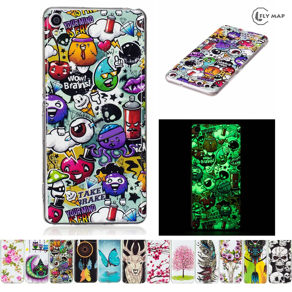 Luminous TPU Case for Sony Xperia XA Dual F3111 F3112 F3116 Soft Silicone Floral Protect Cover for Sony XA F 3111 3112 3116 Case