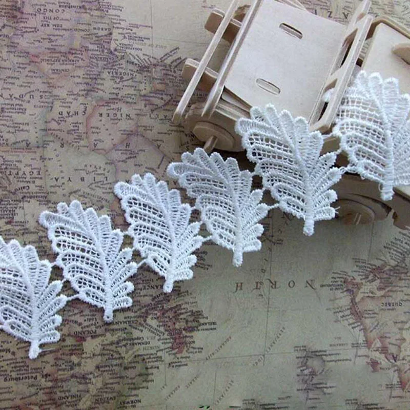 

15Yards 5.5cm Lace Trim Water Soluble Boutique Cord Sewing Lace Applique DIY Polyester Craft Leaf Accessories For Wedding Dress