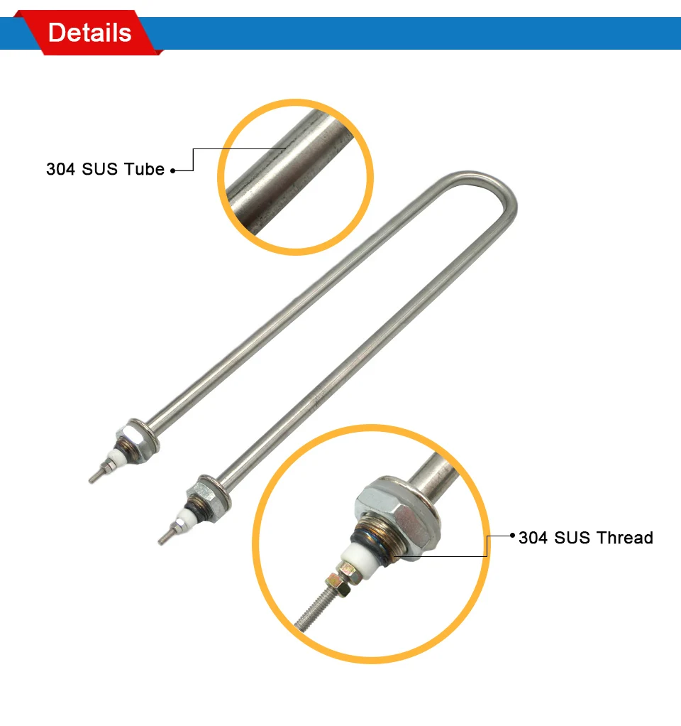 Aquecedor de Água Elemento para Aparelhos de Cozinha Ljxh Thread Tubular Elétrico 304 Único u Aço Inoxidável 220 v - 380 M18 5 Cheap Peças p aquecedor elétrico de água