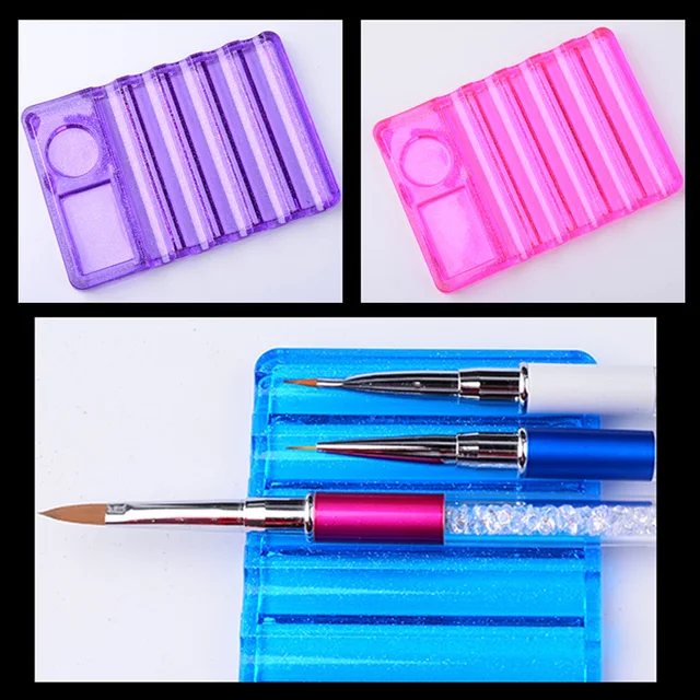 $US $1.32  Crystal Nail Brush Holder Stand Grids Brush Display Rest Beauty Craft