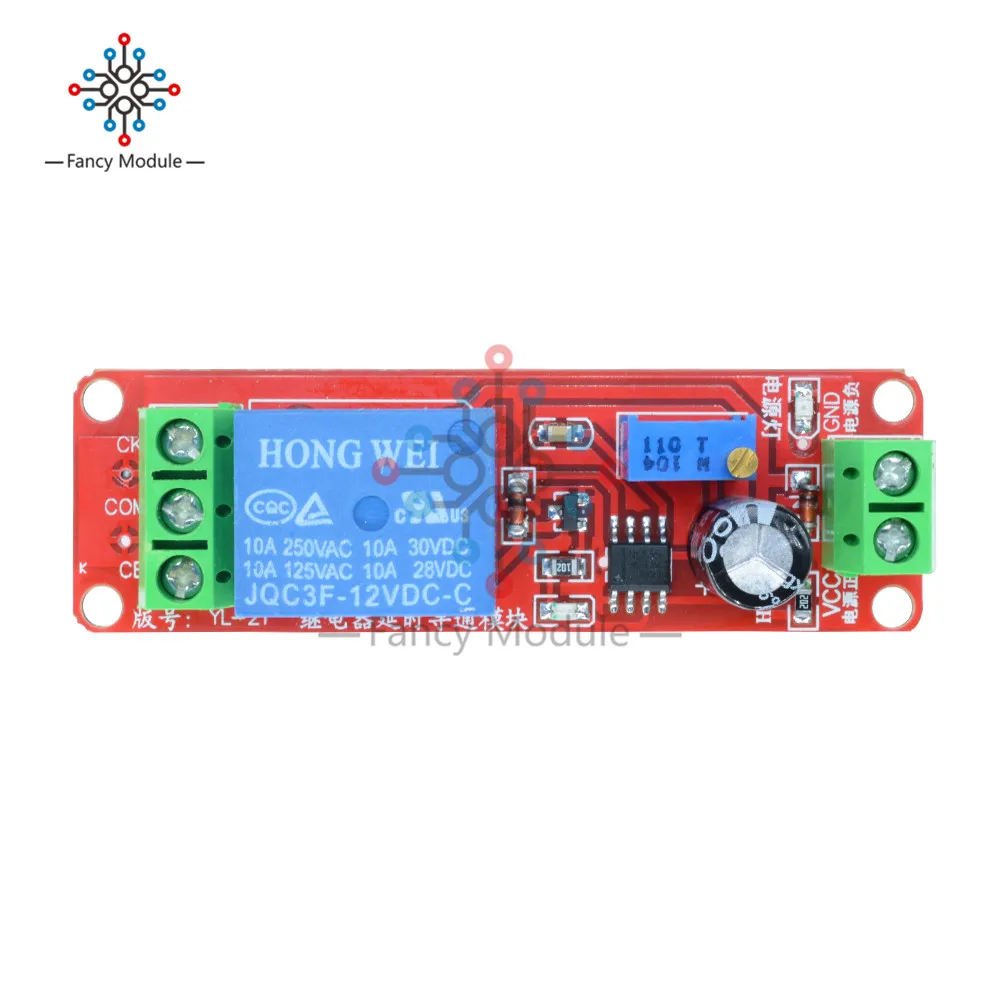 NE555 таймер Регулируемый Модуль реле задержки времени модуль DC 12 В реле задержки щит 0~ 10S
