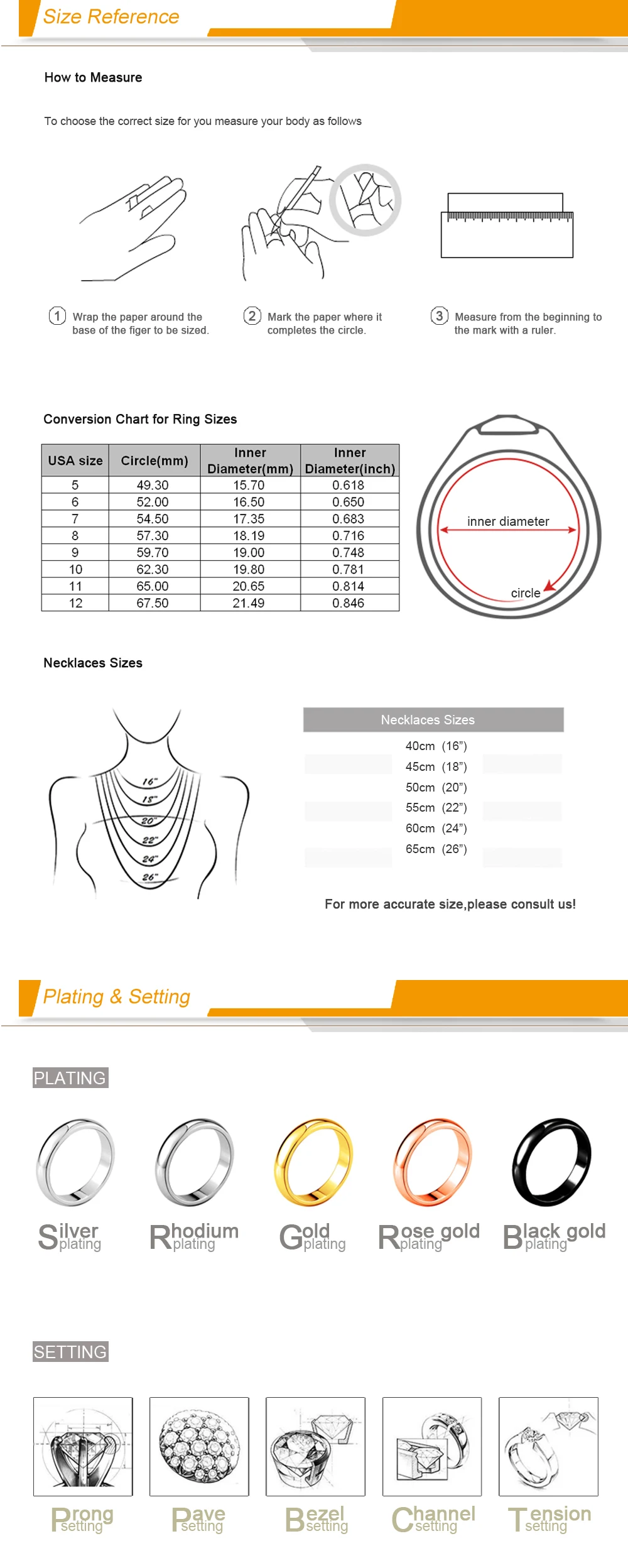 Size Reference + Plating + Setting