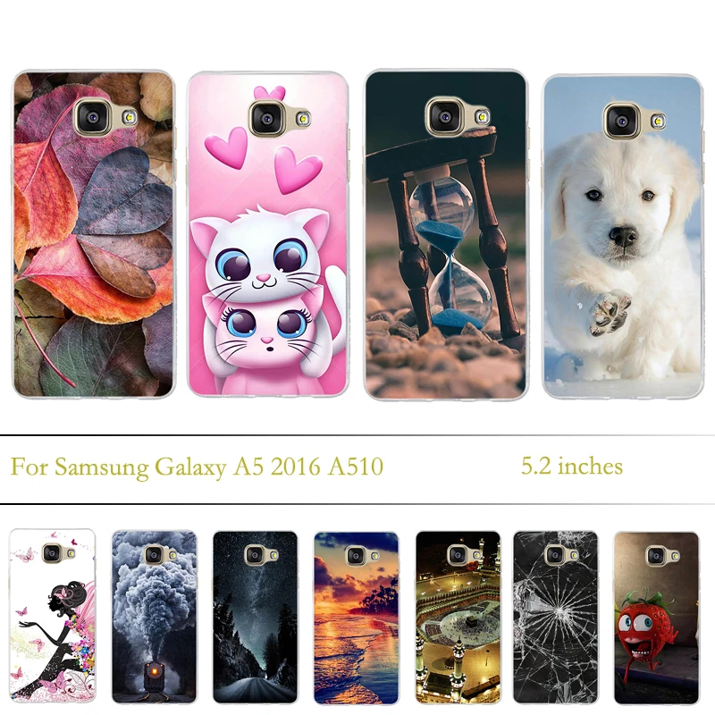 Бампер для samsung Galaxy A5 2016 Чехол Мягкий ТПУ силиконовый чехол A510 |