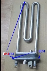 220V 1900W части стиральной машины двойной тип U нагреватель 19,5 см длина менее 6 кг