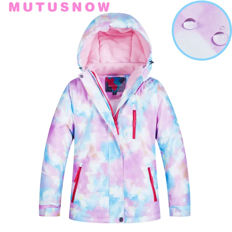 MUTUSNOW الاطفال سترة تزلج الشتاء الأطفال يندبروف للماء سوبر الدافئة تزلج الملابس الفتيات الثلوج معطف-30 الشتاء على الجليد سترة