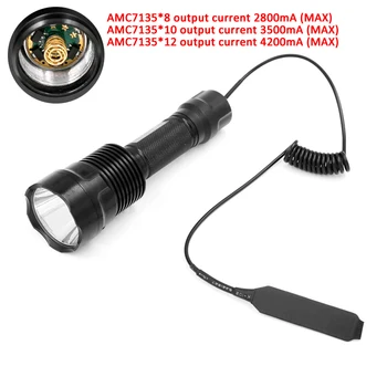 

C12 Cree LED Flashlight XM-L2 U3-1A Torch Waterproof Led light 12xAMC7135 Driver Bicycle Light Lanterna for camping hunting lamp