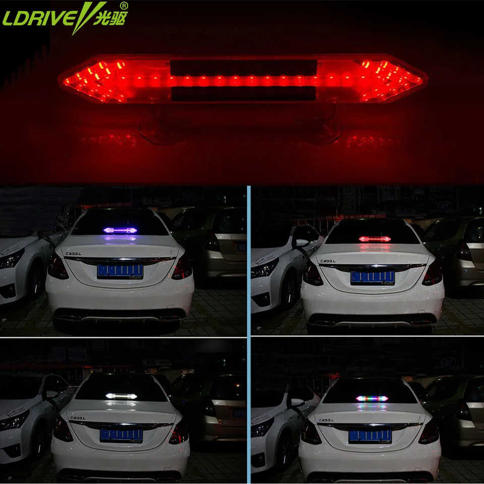 

LOEN 1PC Solar Energy multi-function car warning lights Double Arrow LED Strobe Flashing Lights Anti-rear-end Lights universal