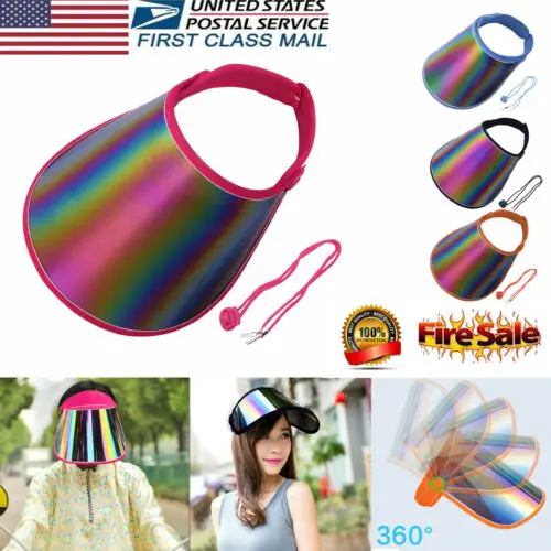 

Unisex Summer Sun Visor UV Protection Casual Plastic Hat Sunscreen Cap Sunhat US