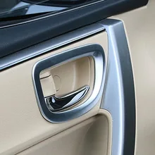 4pcs stainless steel Inside Interior Door Handle Bowl Cover Decoration Ring Trim Sticker For Toyota