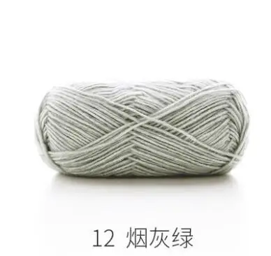12 smoky gray green 130 м/50 г/Радуга сегмент окрашенная пряжа шерсть DIY ручной работы вязаный детский свитер шапка шарф диванная подушка - Цвет: 12 smoky gray green