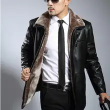 Коричневый, черный, толстый, бархатный мужской жакет из искусственной кожи, мужские повседневные меховые кожаные куртки, Брендовые мужские кожаные куртки и пальто 3XL