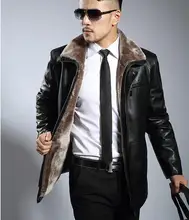 Brown black thicken plus velvet man faux leather jacket men casual fur leather jackets brand mens leather jackets and coats 3XL