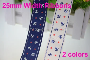 Larghezza 1 "(25mm), nastro stampato geometrico nastro in Grosgrain di poliestere, accessori per fiocchi per capelli fai da te, confezione regalo #2867