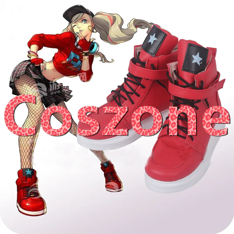 Persona 5 Dancing Star Night Ann Takamaki Red Cosplay Shoes (1)