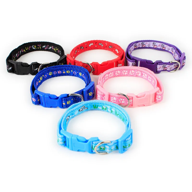 

1 PCS Blue Pink Purple Cute Small Dog Safety Pet Cat Adjustable Collars Puppy Neck Breakaway Nylon Collar Length 41 cm