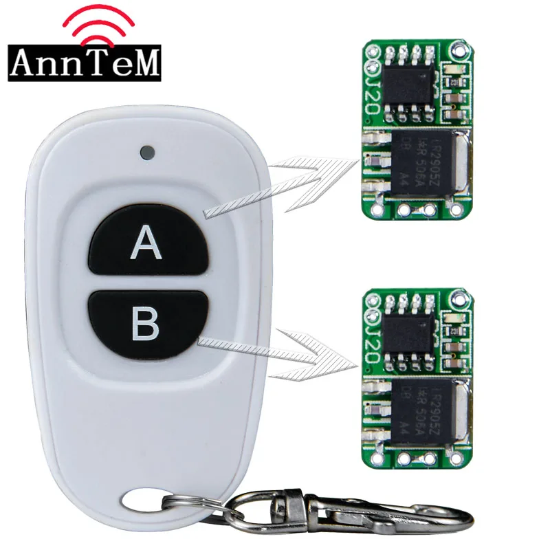 

ANNTEM Dc3V3.7V5V6V9V12V relay power remote switch solar panel DIY wireless switch module Single circuit power on/off switch