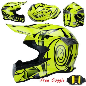 

2018 Casque Moto Cross ATV Dirt bike downhill capacete da motocicleta cascos motocross Protective Gears MOTO helmet + Goggles