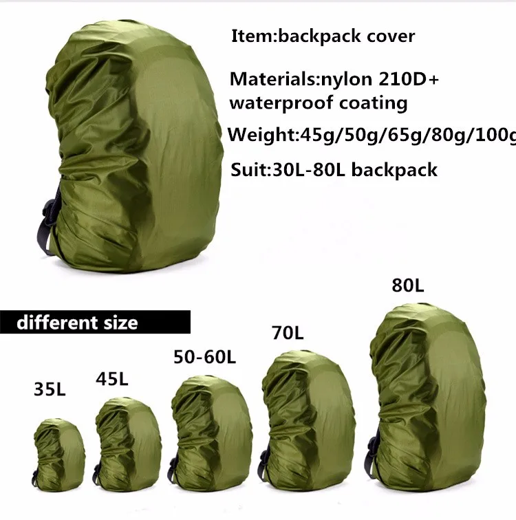 1 шт. Открытый походный рюкзак для кемпинга дождевик водонепроницаемый чехол для рюкзака 35L 45L армейский зеленый камуфляж нейлоновая спортивная сумка переносная крышка