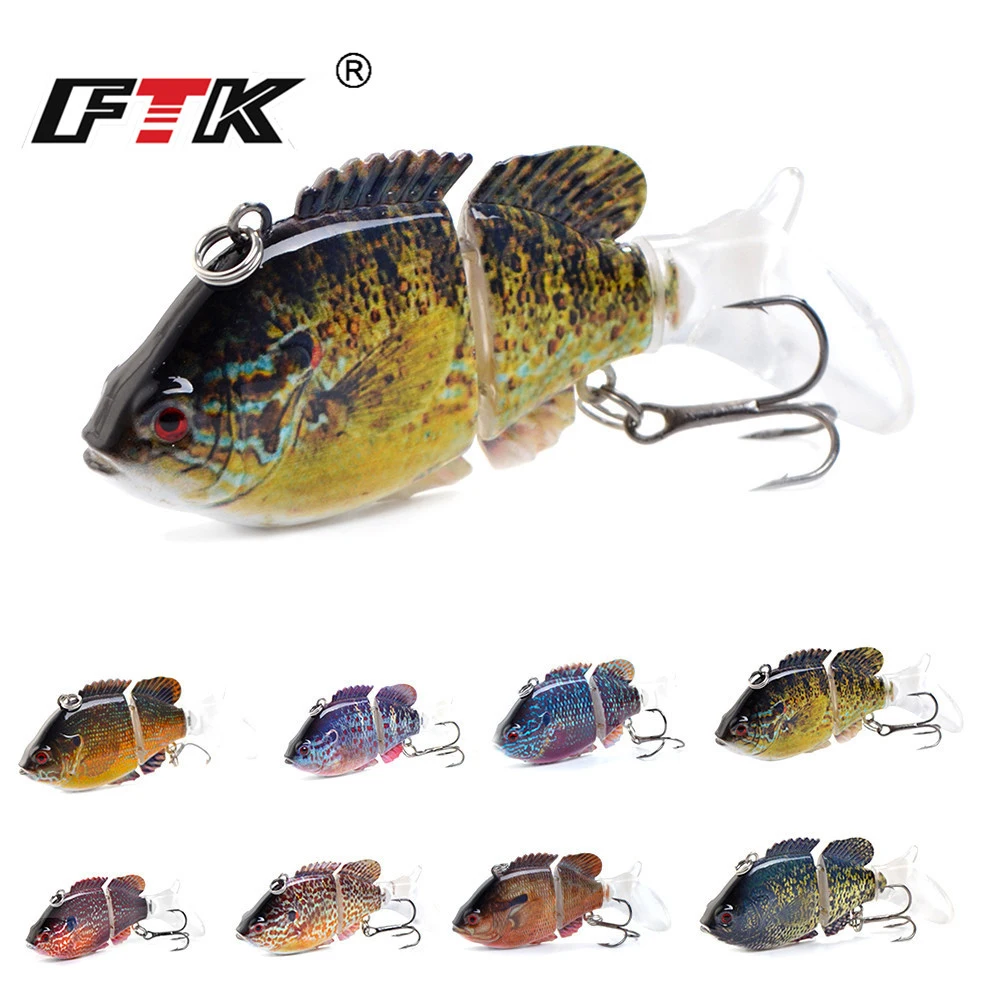  FTK Fishing Lure Wobblers Tackle Bass 1pc Assorted Floating Swim Bait 2 Segments 75mm/13g Hard Sink