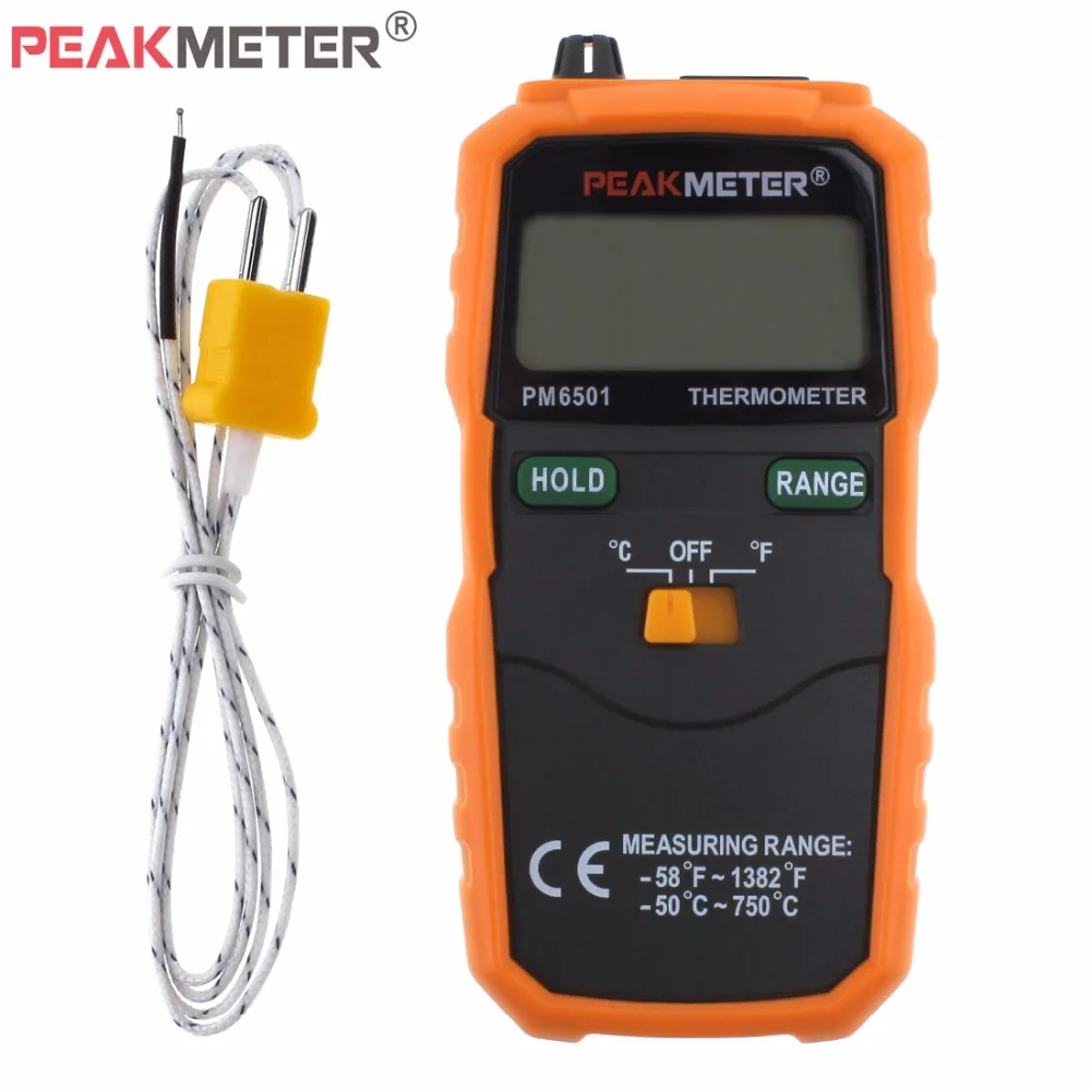 PEAKMETER PM6501 K-Тип цифровой термометр Беспроводной Температура цифровой измеритель ЖК-дисплей Дисплей с термопарой