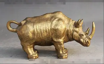 

China Folk Fengshui Animal Cattle Strong Oxen Rhinoceros Rhino Buffalo Statue