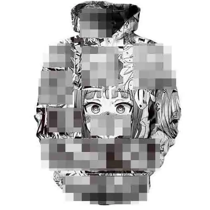 Funny 3D Print Women Men Ahegao Print Hip Hop Sweatshirt Girl Shirt Homme Harajuku Cartoon Hoody Ho