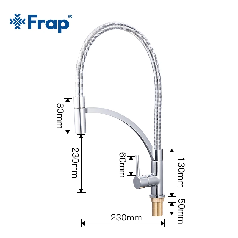 Frap Kitchen Faucet Brass and Stainless Steel Hot and Cold Water 360 Degree Rotation Tap Mixer Chrome Sink Faucets Deck Mounted Frap Kitchen Faucet Brass and Stainless Steel Hot and Cold Water 360 Degree Rotation Tap Mixer Chrome Sink Faucets Deck Mounted
