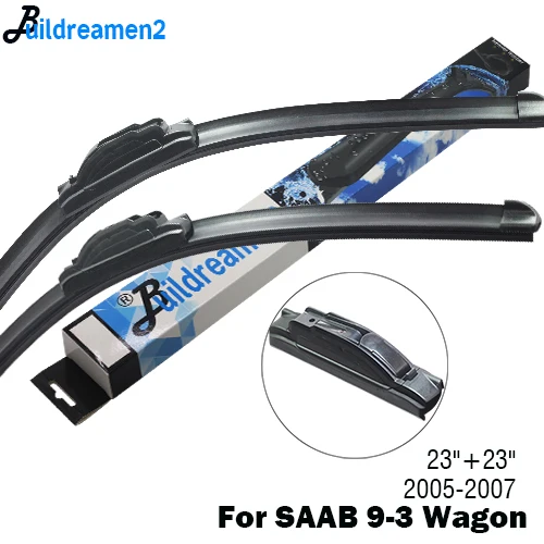 Buildreamen2 автомобиль щетки стеклоочистителя резиновые Дворники для SAAB 9-3 Cabrio вагон, седан люк подходящий крючок/боковой зажим оружия 1998-2012 - Цвет: For SAAB 9-3