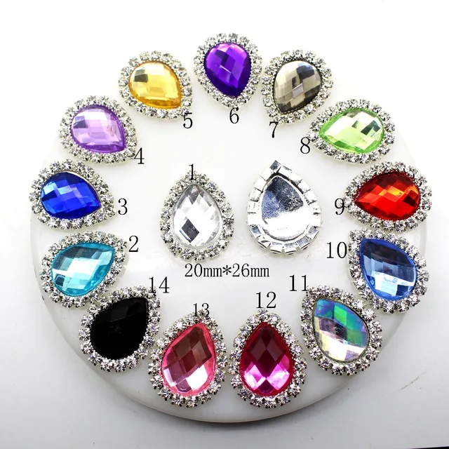 10pcs Lot 20 26mm Drop Rhinestones Ons Flat Back Acrylic Craft 10pcs Lot 20 26mm Drop Rhinestones Ons Flat Back Acrylic Craft Making Accessories Wedding