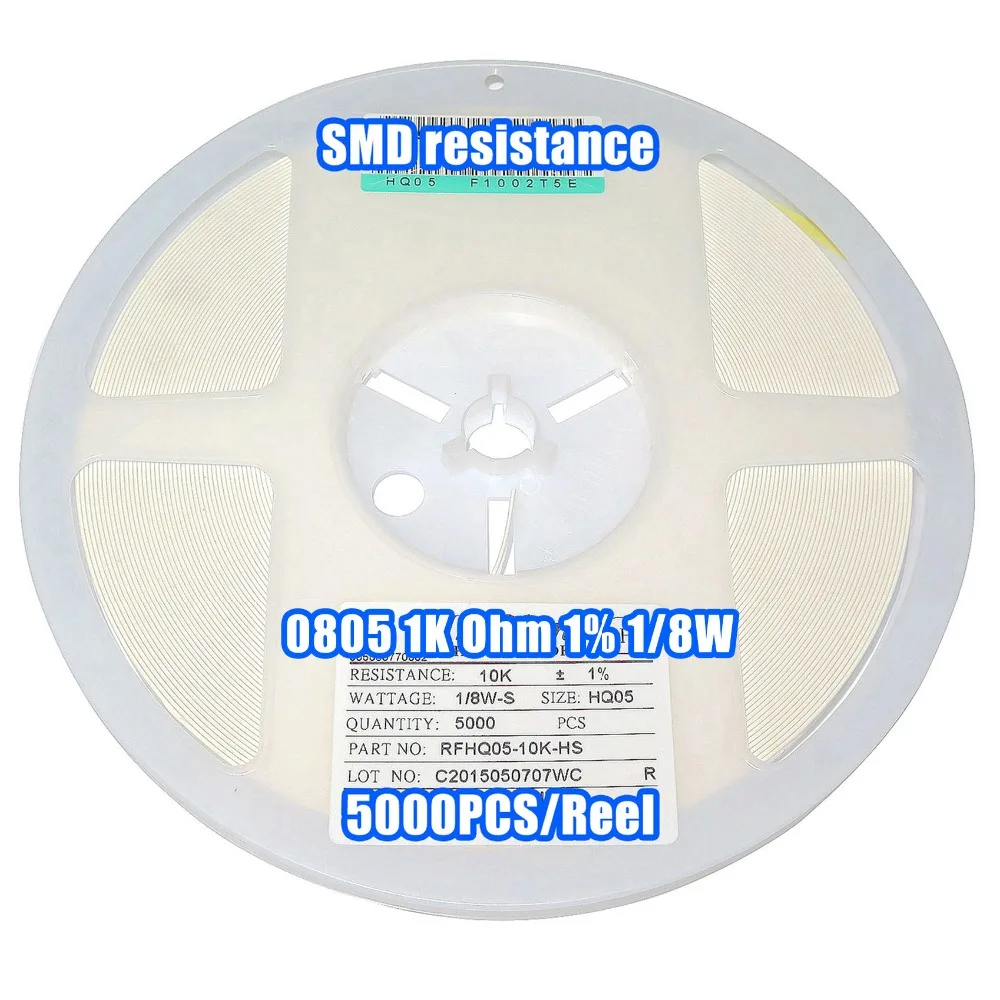 

1 Reel 0805 1k 1K Ohm 1% 1/8W SMD Resistance 5000PCS/Reel