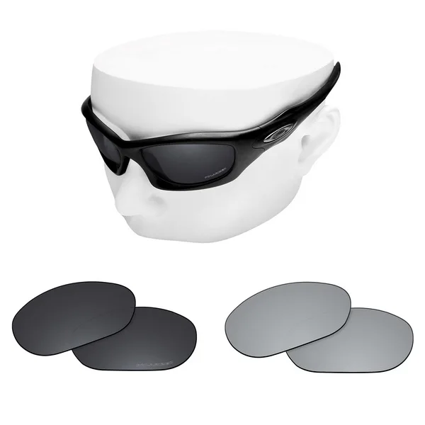 Black and Silver OOWLIT Анти-Царапины Сменные линзы для-солнцезащитные очки Oakley Монстр Собака травления поляризованных солнцезащитных очков - Цвет линз: Black and Silver
