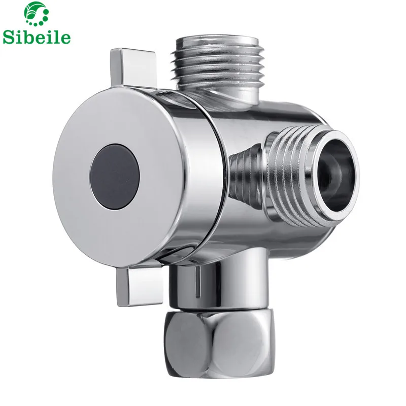 SBLE G1/2" Three Head Function Switch Adapter Control Valve 3 Way Diverter Toilet Bidet Shattaf Valve Tee Connector Shower Head