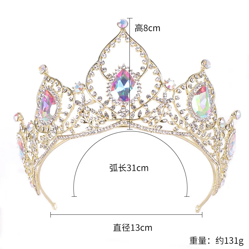 DIEZI барокко роскошные свадебные AB кристаллические коронки диадема невесты Золотая повязка свадебная диадема queen корона принцессы аксессуары для волос