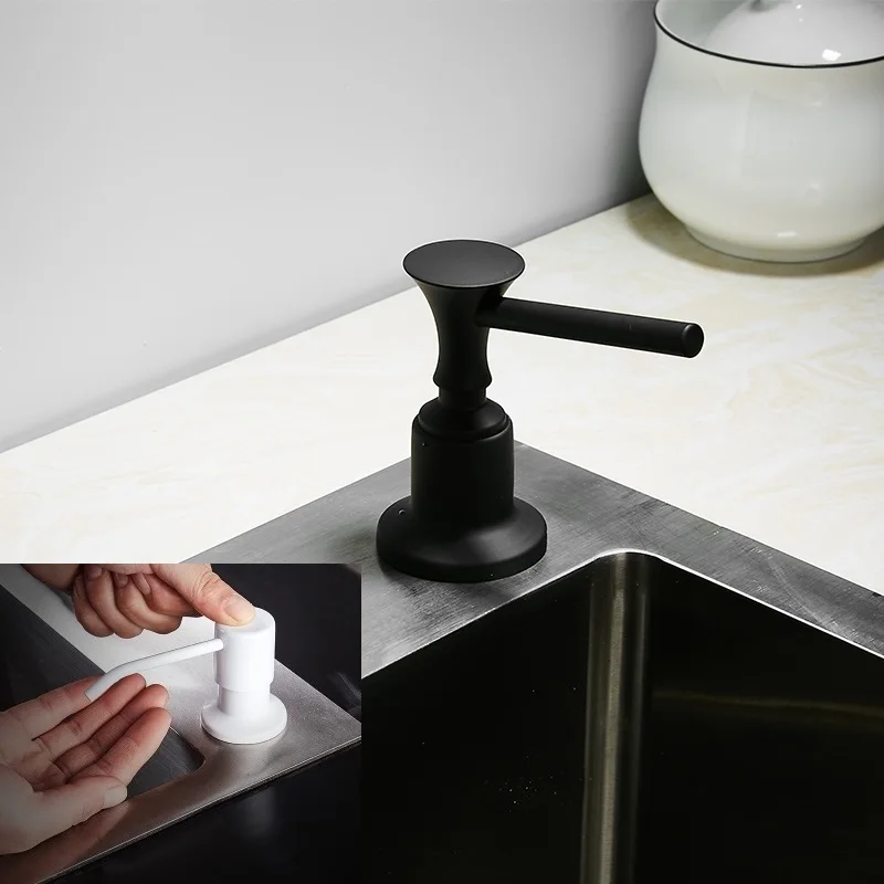 

White Black Soap Lotion Dispenser WASHING UP LIQUID DISPENSER PUMP ACTION WORKTOP KITCHEN SINK BASIN