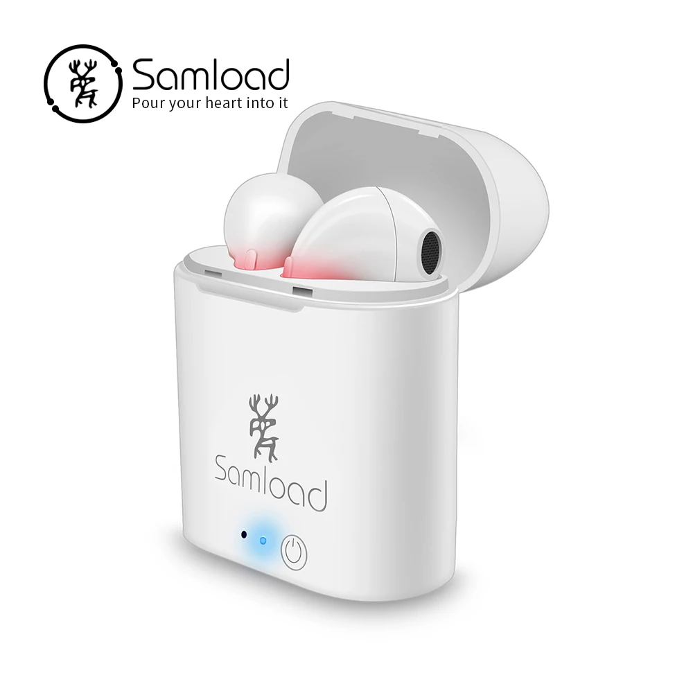 

Samload Stereo Bluetooth 4.1 Earphone Earbuds Sport Headset With Charging Box Mic For Apple iPhone 5s 6s 7 8 SE Xiao mi Air pods