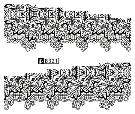 48 дизайнов, переводные наклейки для ногтей с цветами и водой, черная/белая Красивая фольга для обертывания, Переводные картинки, Временные татуировки, водяные знаки, B313-336